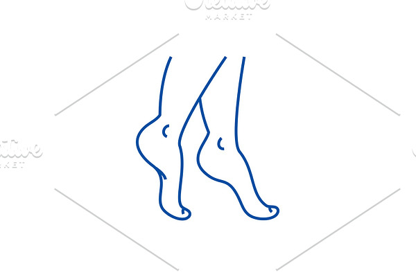 Woman legs line icon concept. Woman