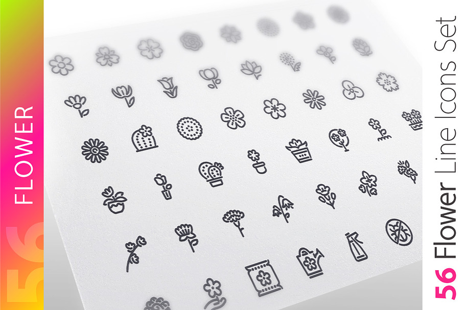 Flower Line Icons Set in Flower Icons - product preview 8