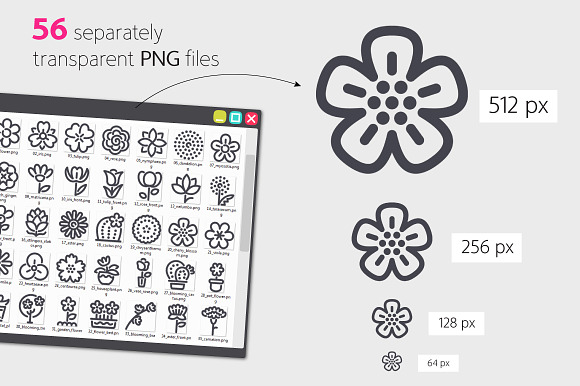 Flower Line Icons Set in Flower Icons - product preview 2