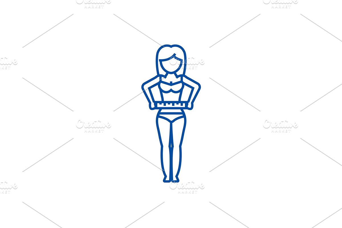 Woman measuring her waist,diet in Illustrations - product preview 8