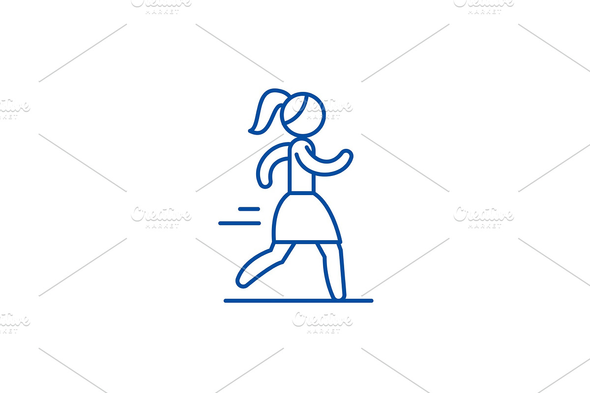 Woman running line icon concept in Illustrations - product preview 8