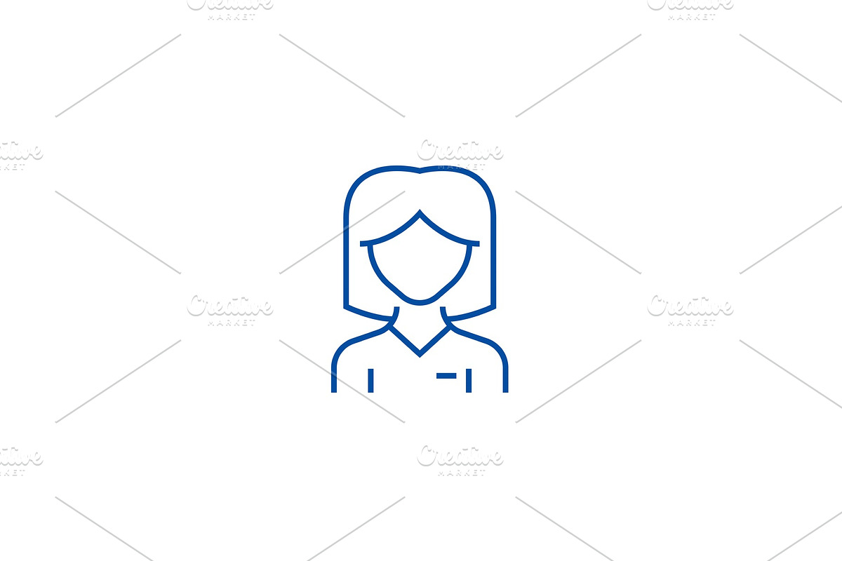 Woman user line icon concept. Woman in Illustrations - product preview 8