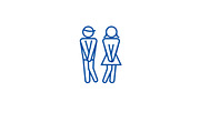 Woman wc, man toilet line icon
