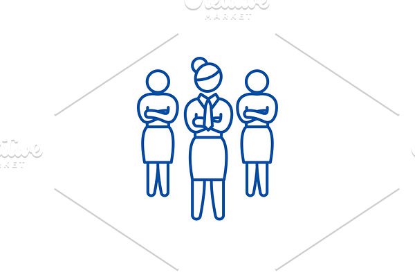Women in business line icon concept