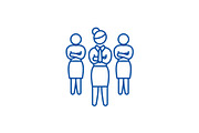 Women in business line icon concept