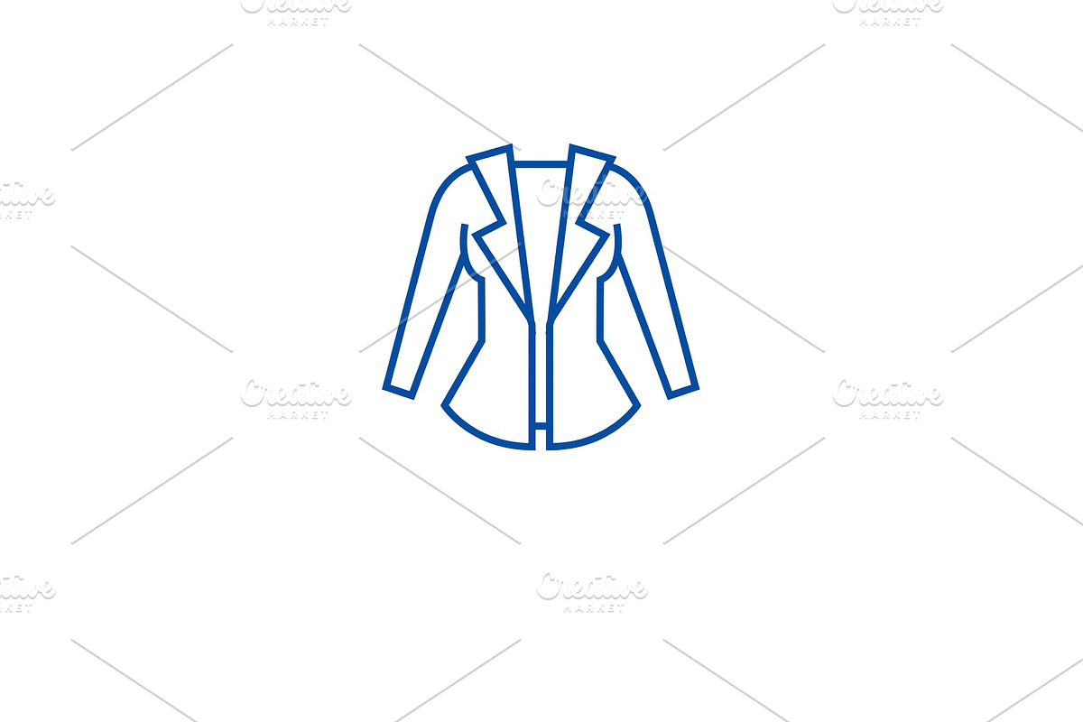 Women jacket line icon concept in Illustrations - product preview 8