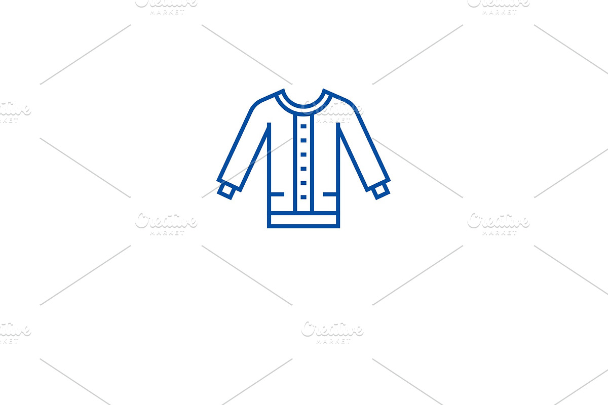 Women sweater line icon concept in Illustrations - product preview 8