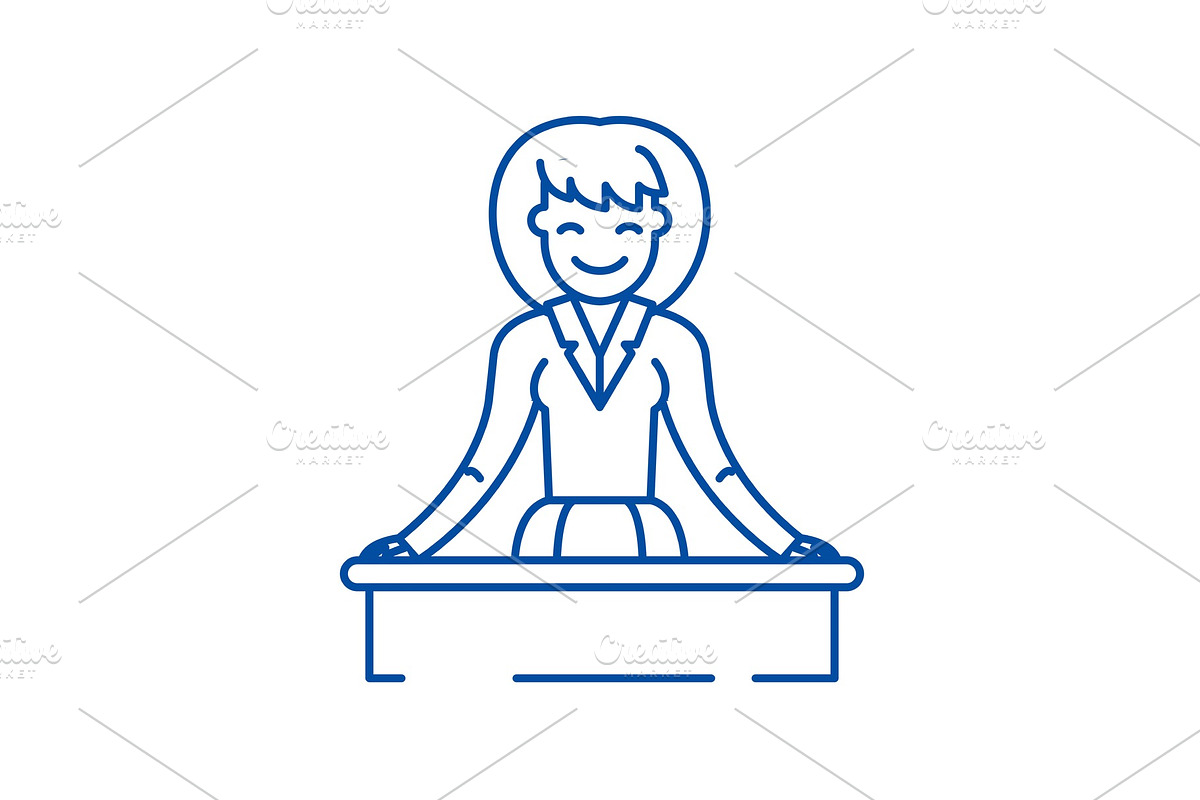 Womens lecture line icon concept in Illustrations - product preview 8