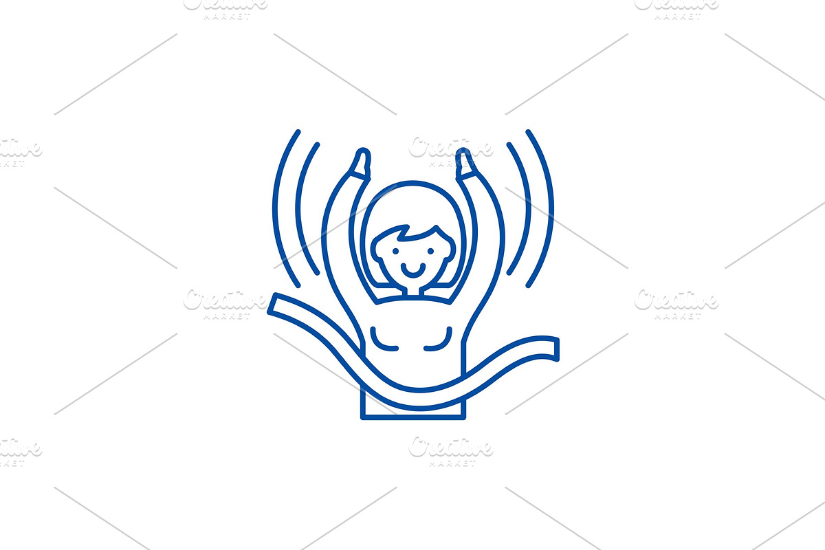 Womens victory line icon concept in Illustrations - product preview 8