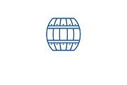 Wood barrel line icon concept. Wood