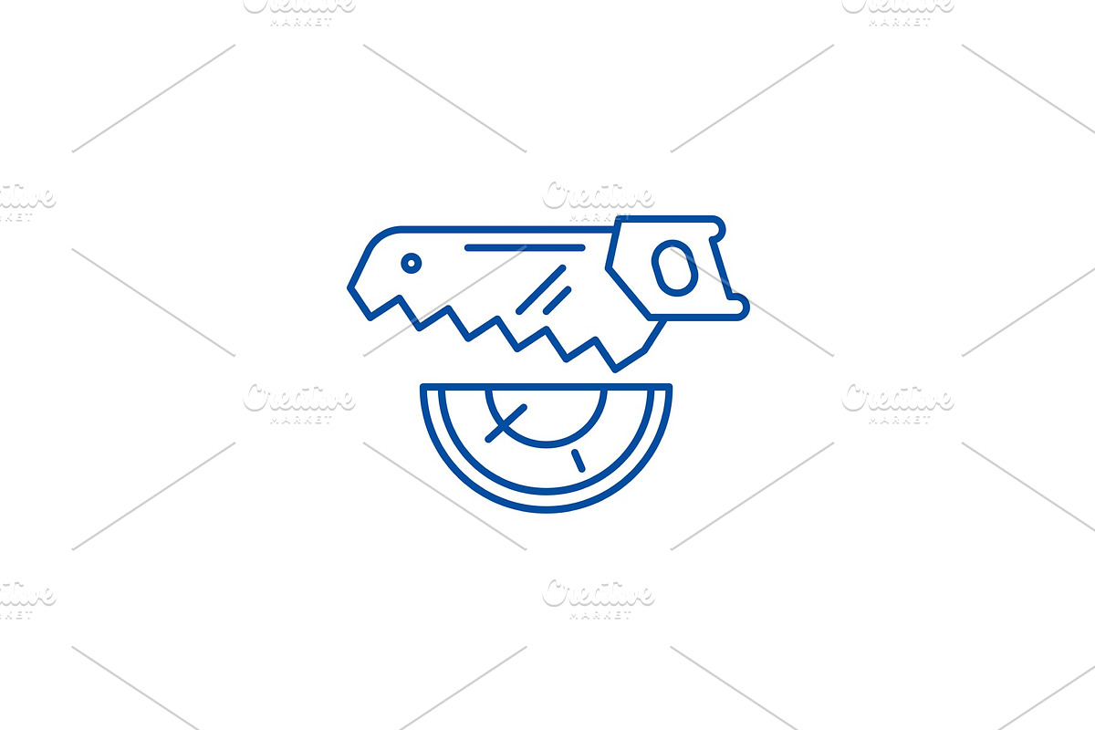 Wood saw line icon concept. Wood saw in Illustrations - product preview 8