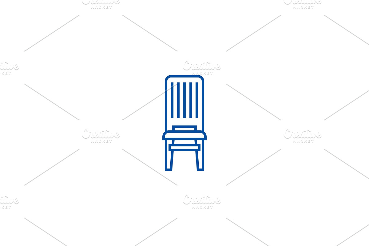 Wooden chair line icon concept in Objects - product preview 8