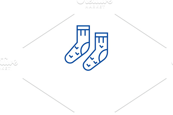 Wool socks line icon concept. Wool