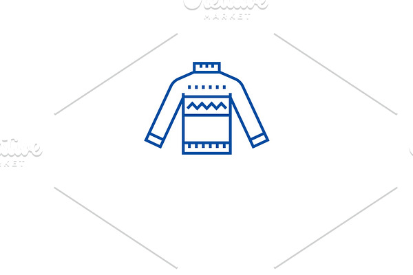 Wool sweater line icon concept. Wool