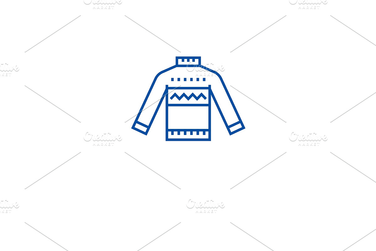 Wool sweater line icon concept. Wool in Illustrations - product preview 8
