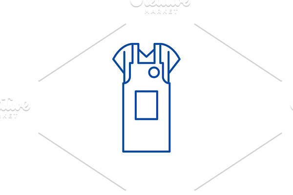 Work apron line icon concept. Work