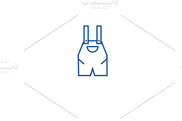 Work overall line icon concept. Work
