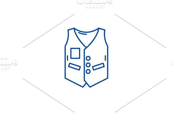 Work vest line icon concept. Work