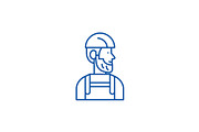 Worker line icon concept. Worker