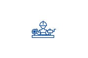 Worker industry line icon concept