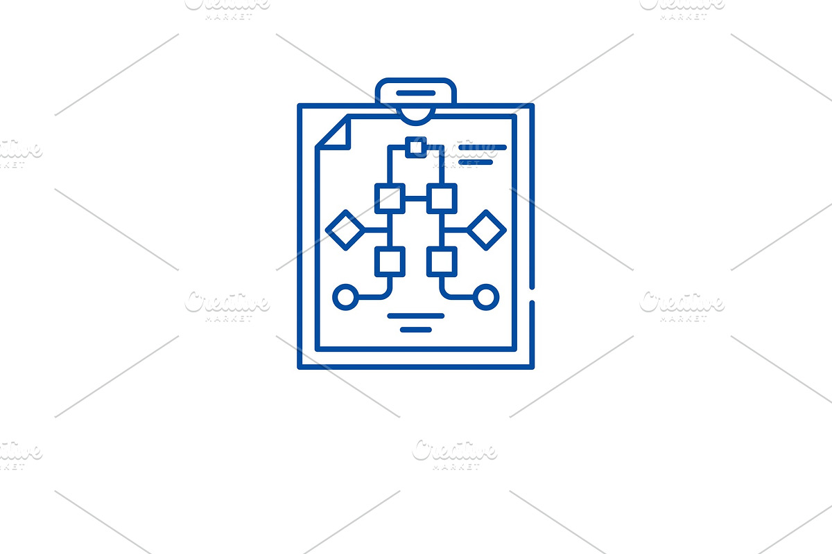 Workflow management line icon in Illustrations - product preview 8