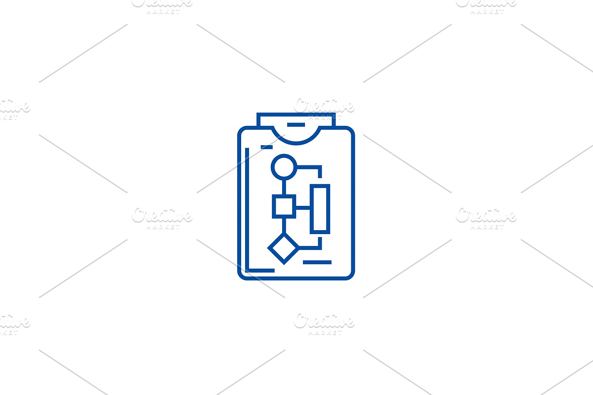 Workflow plan line icon concept in Illustrations - product preview 8