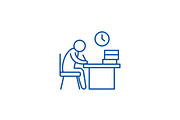 Working day line icon concept