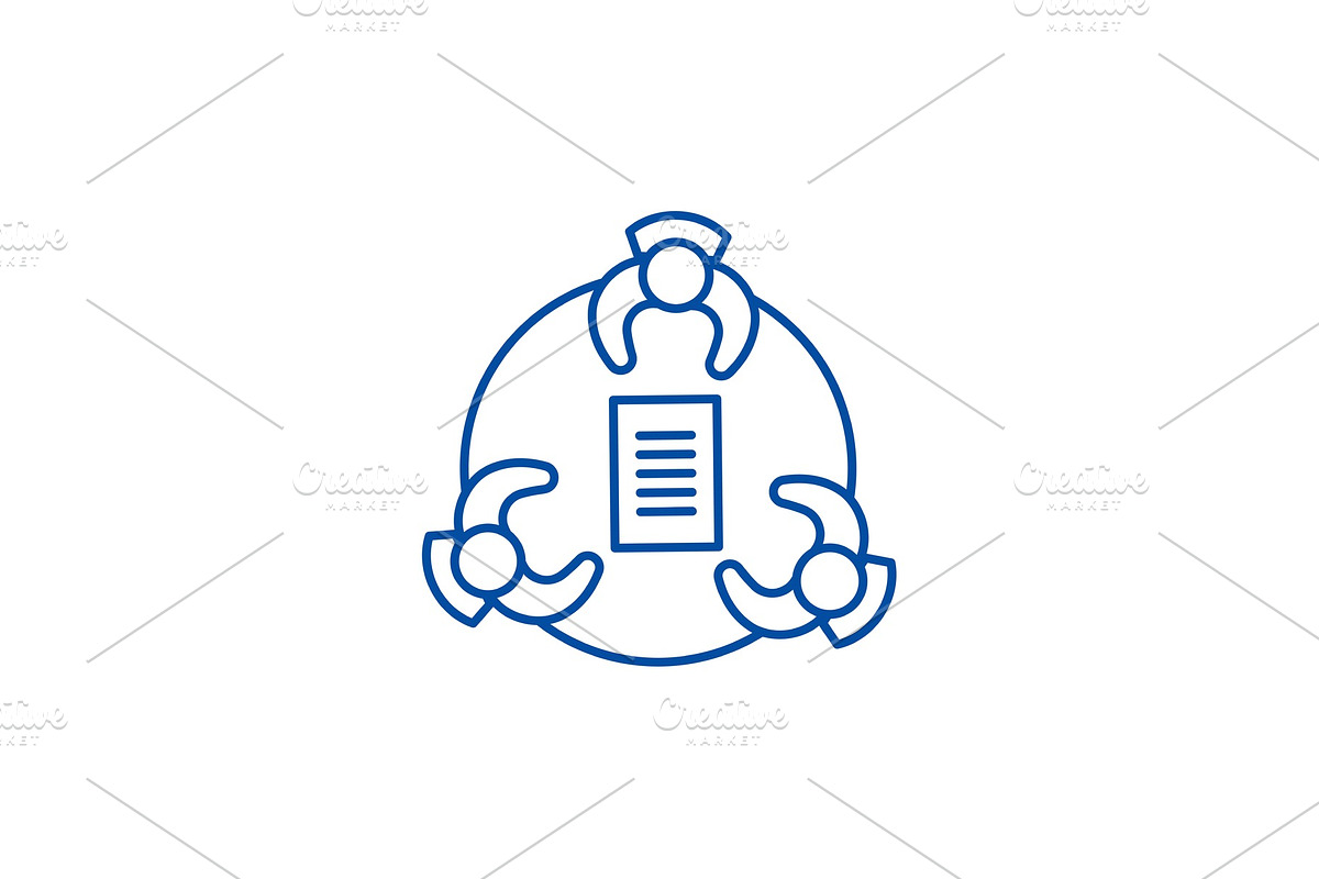 Working group line icon concept in Illustrations - product preview 8