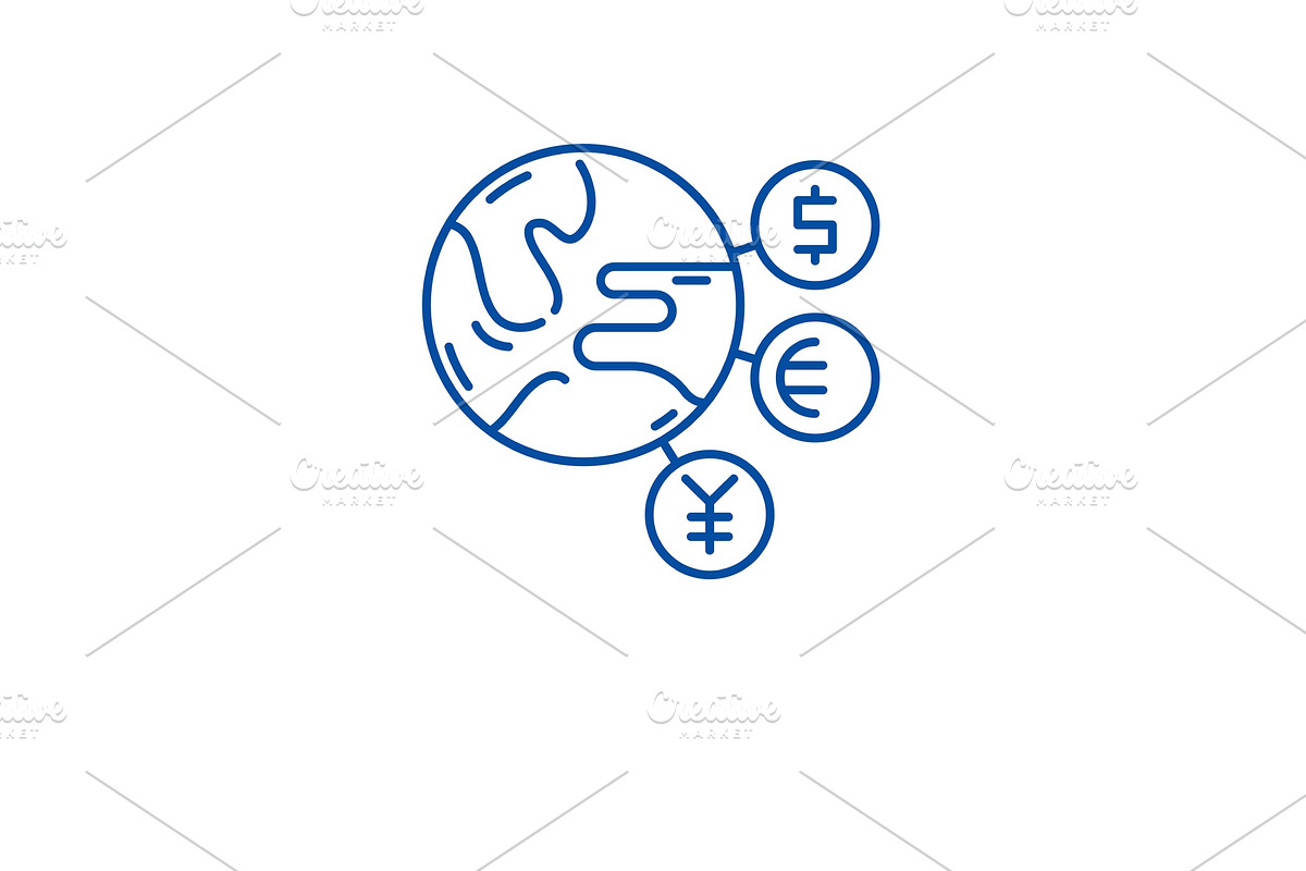 World currency line icon concept in Illustrations - product preview 8