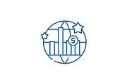 World economic growth line icon