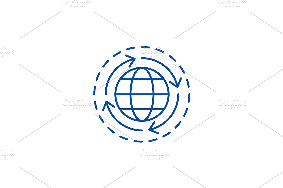 World economy line icon concept in Illustrations - product preview 8
