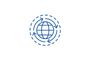 World economy line icon concept