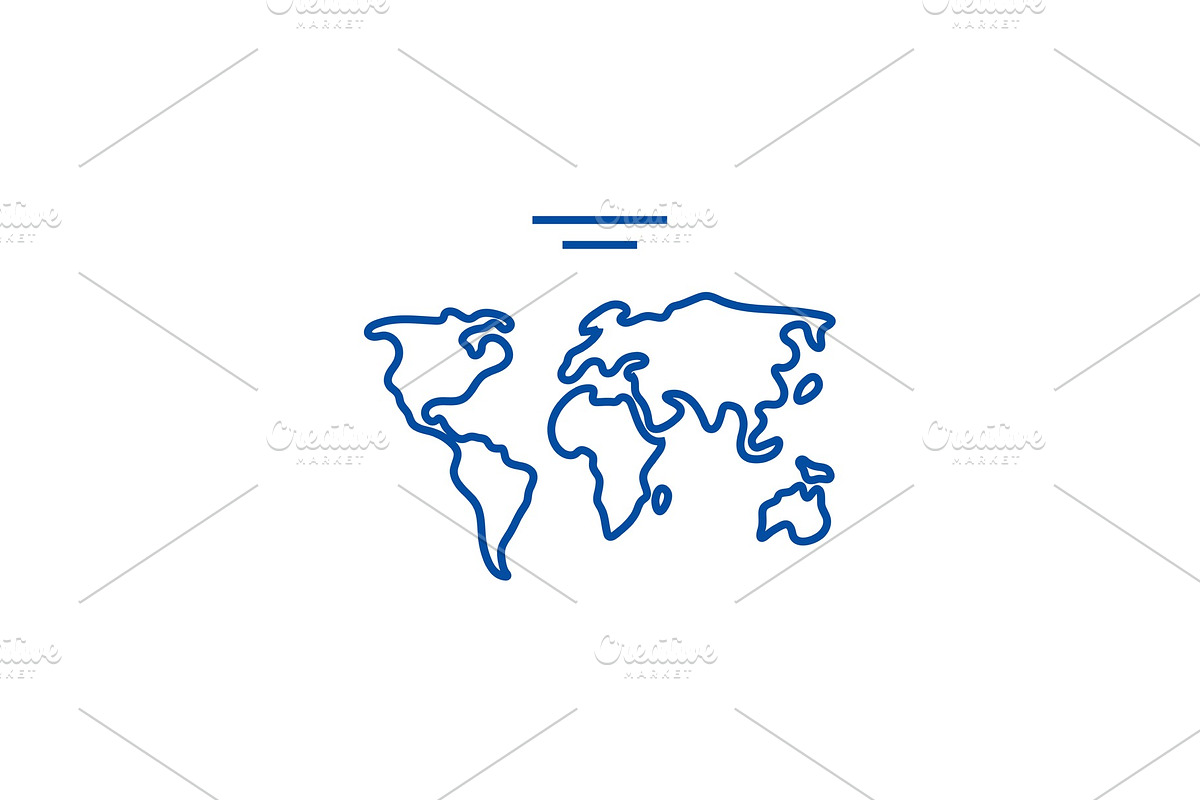 World map line icon concept. World in Illustrations - product preview 8