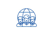 World market line icon concept