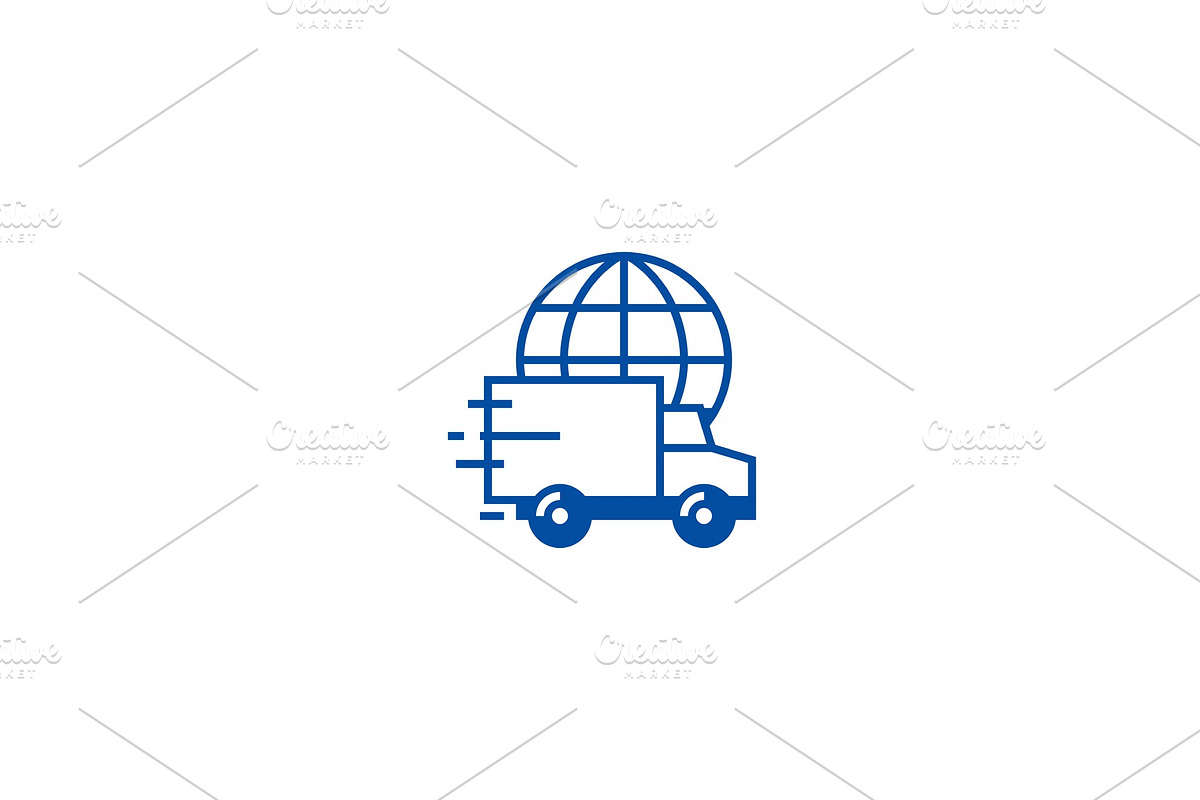Worldwide delivery line icon concept in Illustrations - product preview 8