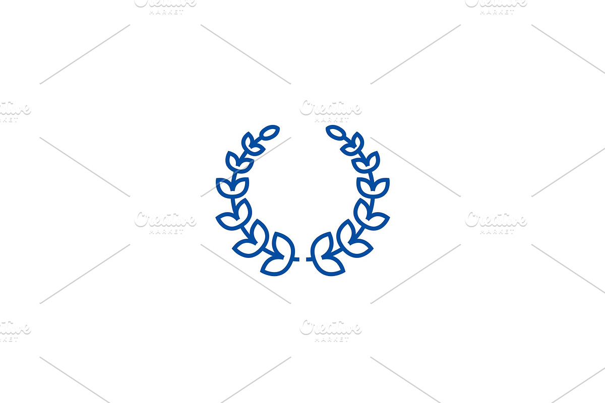 Wreath line icon concept. Wreath in Objects - product preview 8