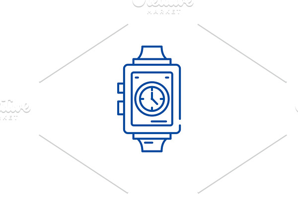 Wrist watch line icon concept. Wrist