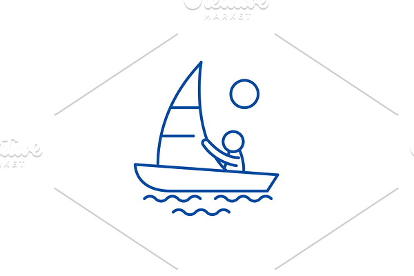 Yachting line icon concept. Yachting