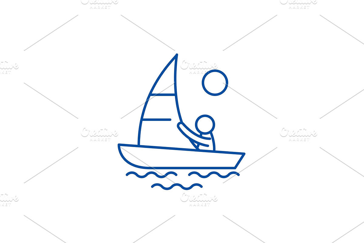 Yachting line icon concept. Yachting in Illustrations - product preview 8