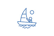 Yachting line icon concept. Yachting