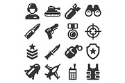 Army, Military and War Icons Set