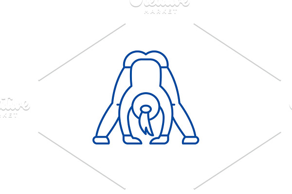 Yoga line icon concept. Yoga flat