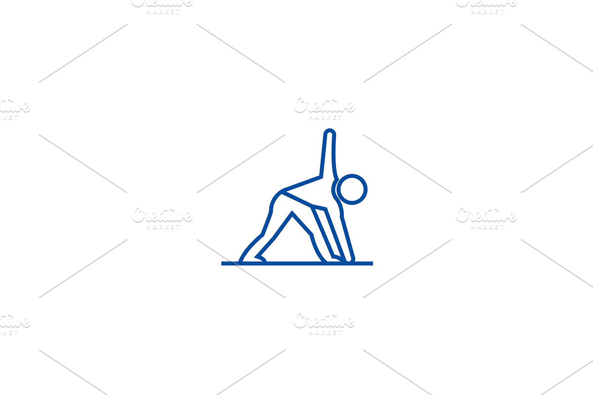 Yoga man line icon concept. Yoga man in Illustrations - product preview 8