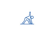 Yoga man line icon concept. Yoga man