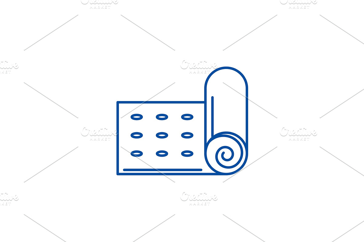 Yoga mat line icon concept. Yoga mat in Illustrations - product preview 8