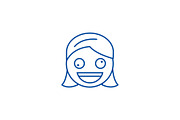 Zany face emoji line icon concept