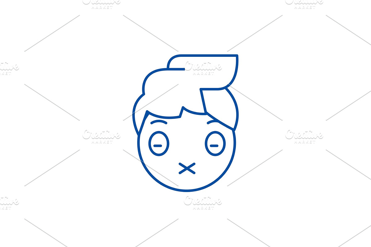 Zipped mouth emoji line icon concept in Objects - product preview 8