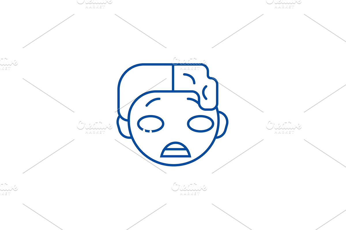 Zomby emoji line icon concept. Zomby in Objects - product preview 8