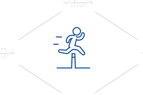 Obstacle race concept line icon
