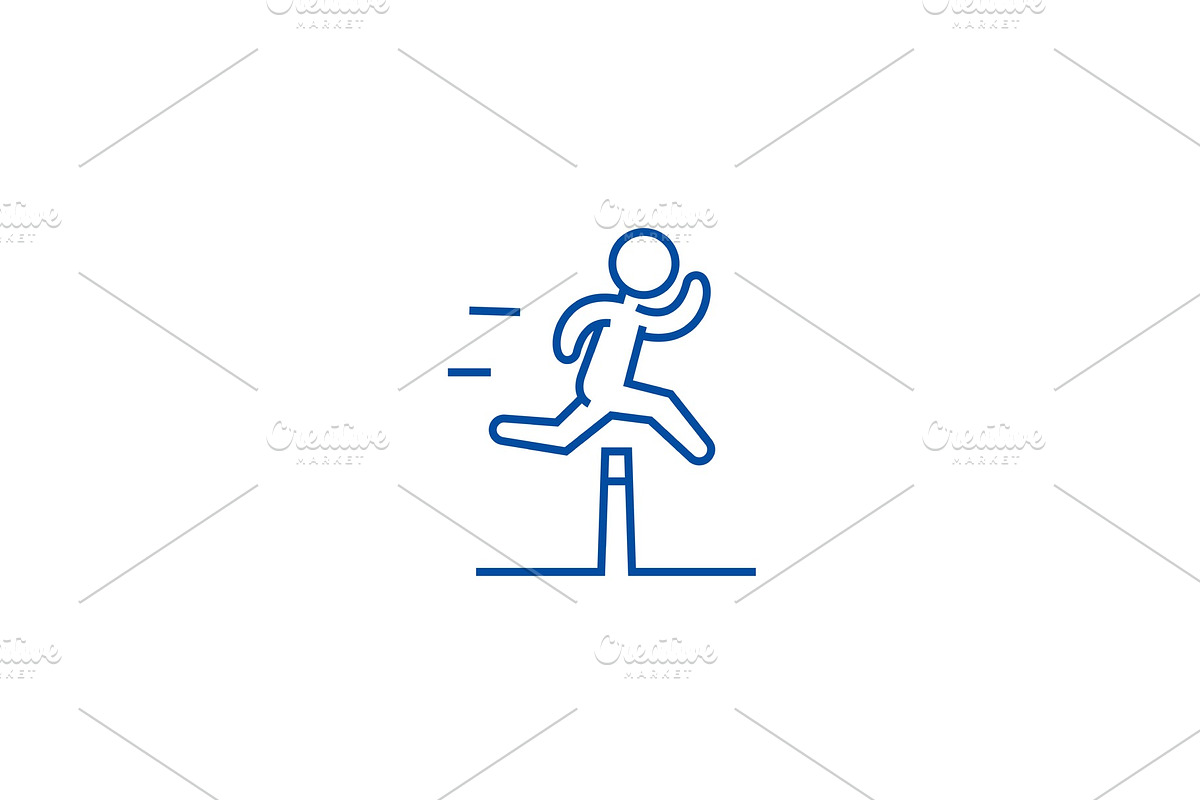 Obstacle race concept line icon in Illustrations - product preview 8